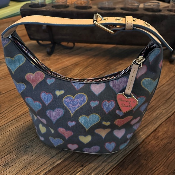 Dooney & Bourke Handbags - Dooney & Bourke Y2K Heart Patterned Hobo Bag - Multicolor